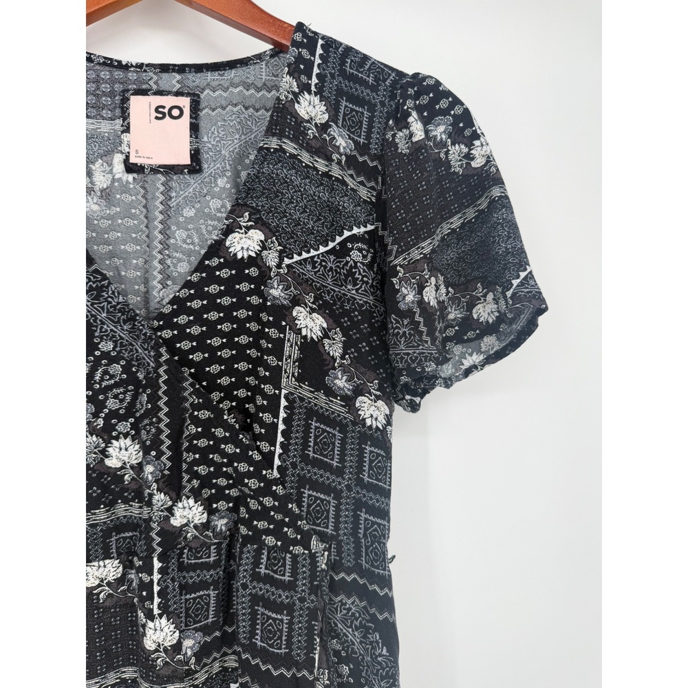 SO Juniors Dress Small Y2K Boho Whimsigoth Patchwork Retro Paisley Festival - Picture 4 of 12